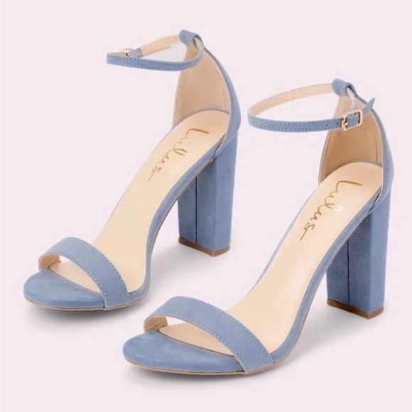 Lulus Shoes - Lulu’s Taylor Blue Suede Ankle Strap Heels